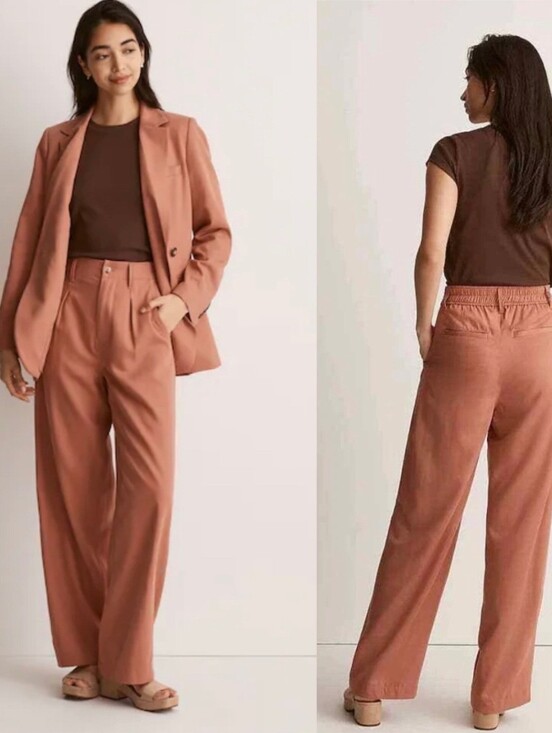 Madewell Pants - Madewell Neale Straight Leg Pant Drapeweave Dried Rise Size 8